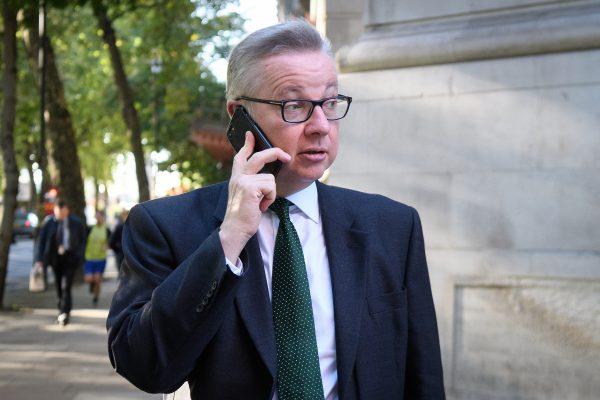 Environment Secretary Michael Gove leaves a television studio in Westminster on October 6, 2017 in London (Leon Neal/Getty Images)
