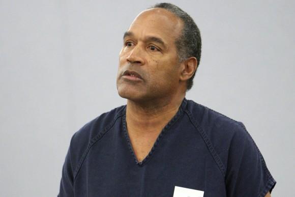 A photo of O.J. Simpson at his sentencing at the Clark County Regional Justice Center courtroom in Las Vegas on Dec. 5, 2008. (AP Photo/Isaac Brekken, Pool, File)