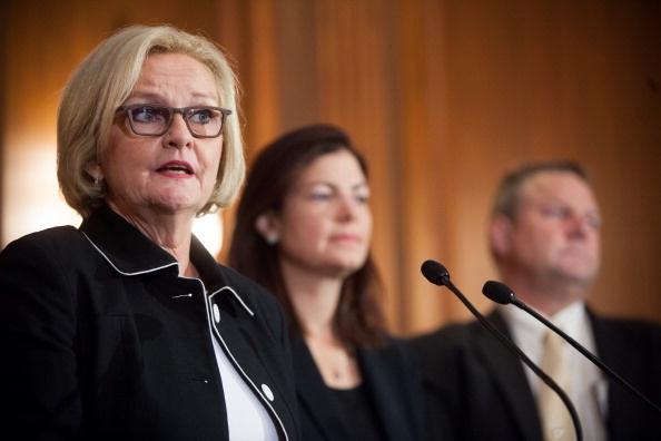 Sen. Claire McCaskill (D-MO) at a news conference on Capitol Hill in Washington onJuly 25, 2013. (Allison Shelley/Getty Images))