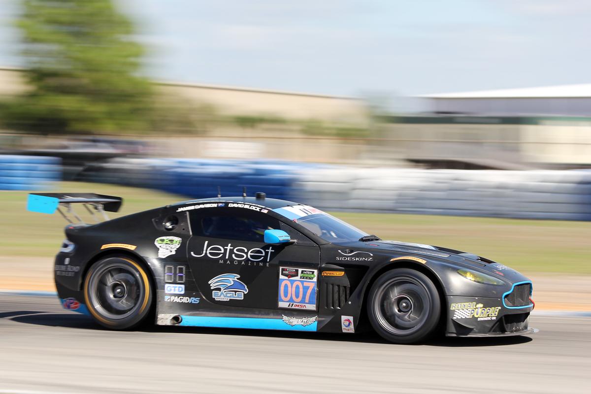 The #007 Aston Martin was quickest in GTD in the morning sessions. (Chris Jasurek/Epoch Times)
