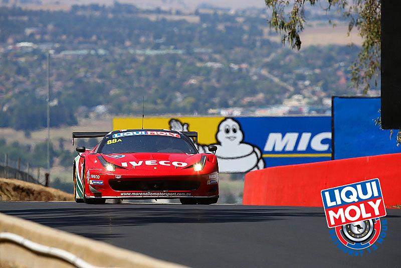Craig Lowndes tried to stay ahead of the competition while still saving fuel, until the final caution made that irrelevant. (bathurst12hour.com.au)