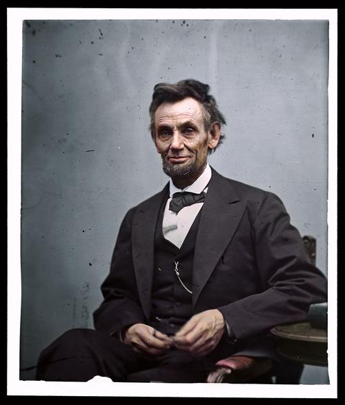 Abraham Lincoln, 1865, colorized by Dana Keller.