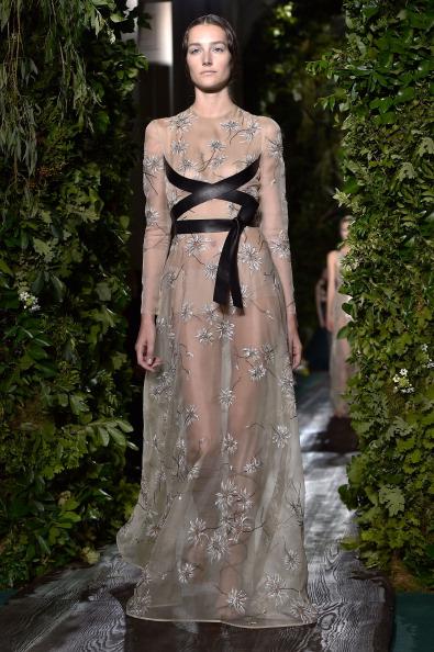 A model walks the runway during the Valentino show as part of Paris Fashion Week - Haute Couture Fall/Winter 2014-2015 at Hotel Salomon de Rothschild on July 9, 2014 in Paris, France. (Pascal Le Segretain/Getty Images)