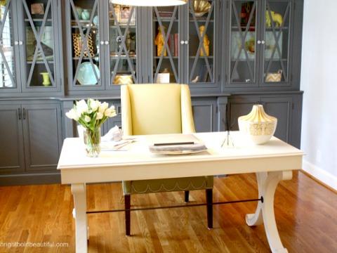 Stylish Home Office (Hometalker Laura Trevey @<a href="http://www.brightboldbeautiful.com/2013/03/28/stylish-home-office/" target="_blank">Bright, Bold & Beautiful</a>)