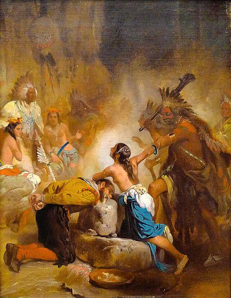 The painting "John Smith Saved by Pocahontas," by Alonzo Chappel, circa 1865. (<a href="http://commons.wikimedia.org/wiki/File:John_Smith_Saved_by_Pocahontas.jpg" target="_blank">Wikimedia Commons</a>)