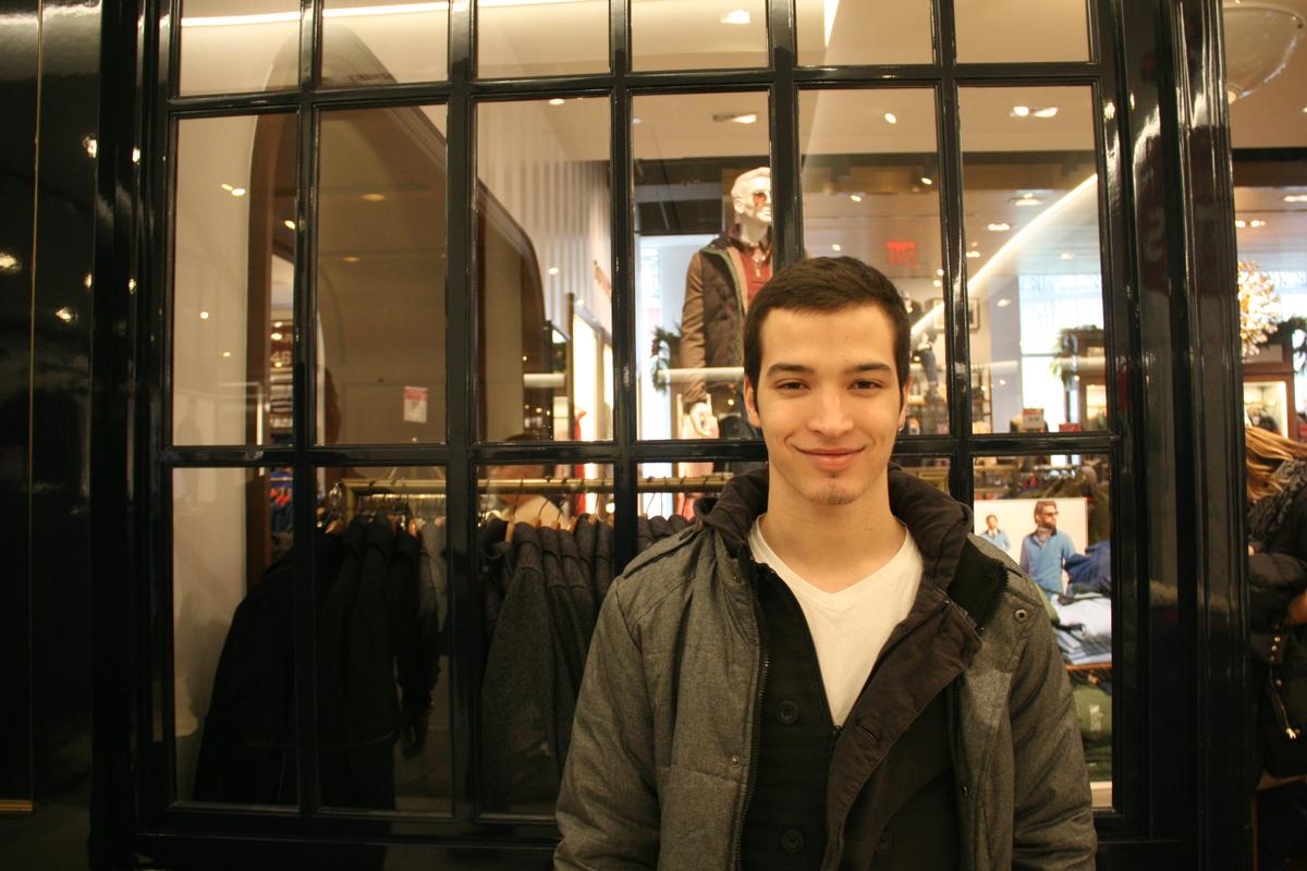 Architecture student Allen Zagara, 21, went shopping at Macy's in Herald Square in Manhattan for Black Friday, Nov. 29, 2014. (Shannon Liao/Epoch Times)