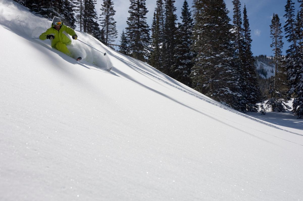 Local Joey Wood enjoys a deep powder day at Park City Mountain Resort. (Park City Chamber of Commerce)