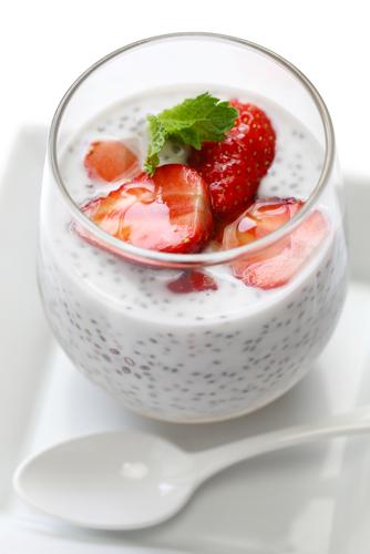 Chia seed pudding (<a href="http://www.shutterstock.com/pic-198042209/stock-photo-coconut-chia-seed-pudding-with-strawberry.html?src=csl_recent_image-2&ws=1" target="_blank" rel="noopener">Shutterstock</a>)