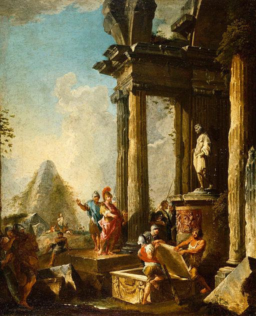 Alexander the Great visits the tomb of Achilles, but we cannot visit his tomb. This painting is by Giovanni Paolo Panini. (Public domain/ Wikimedia Commons)
