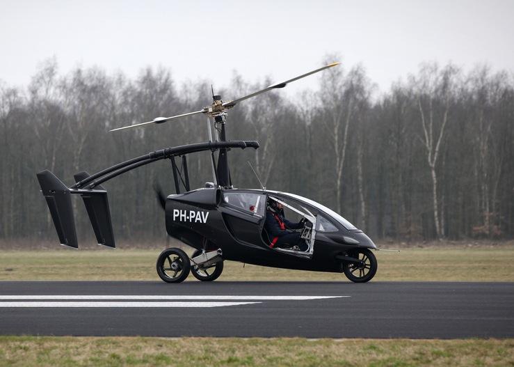PAL-V ONE hybrid gyroplane and 3-wheel car from the Netherlands handles like a motorcycle. (PAL-V)