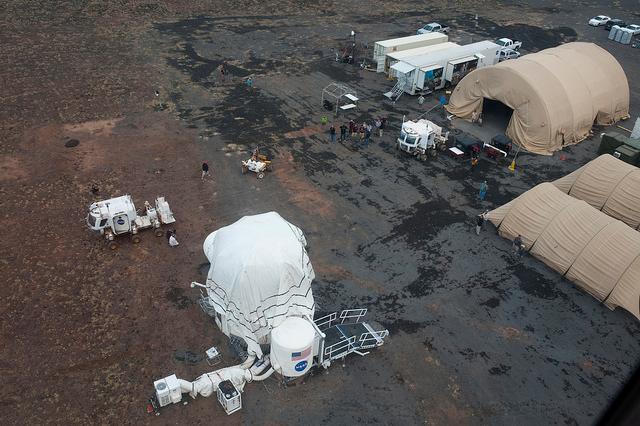 The Desert Research and Technology Studies group set up a compound in the Arizona desert simulating a mission to an asteroid in 2011. (NASA)