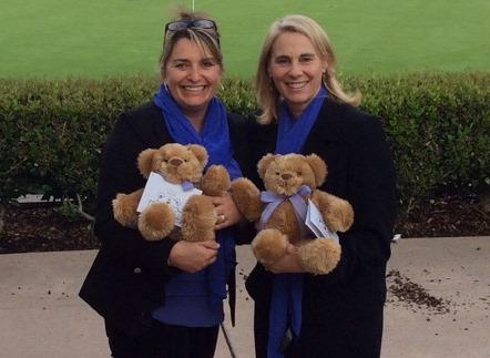 Founder and Inventor of "The Comfort Cub" weighted bear, Marcella Johnson (L), and Susan Heck, National Sales Director. (Courtesy of Susan Heck)