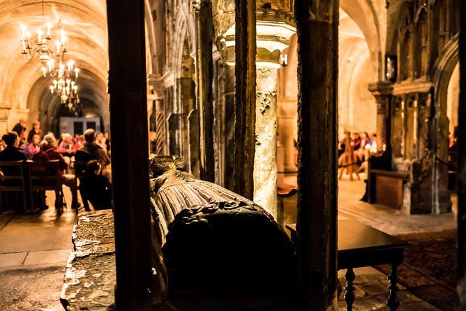A pause for reflection in Canterbury Cathedral crypt. (Chris Orange)