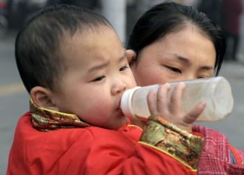 Milk powder in China was found to contain melamine, a dangerous chemical. (AFP/Getty Images)