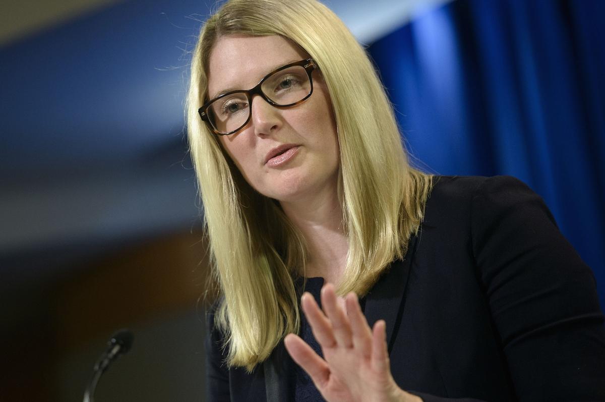 Image of State Department spokesperson Marie Harf (BRENDAN SMIALOWSKI/AFP/Getty Images)