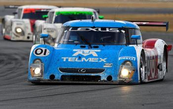 Juan Pablo Montoya leads the two Brumos Porsches in the final hours of the race. (Rusty Jarrett/Getty Images)