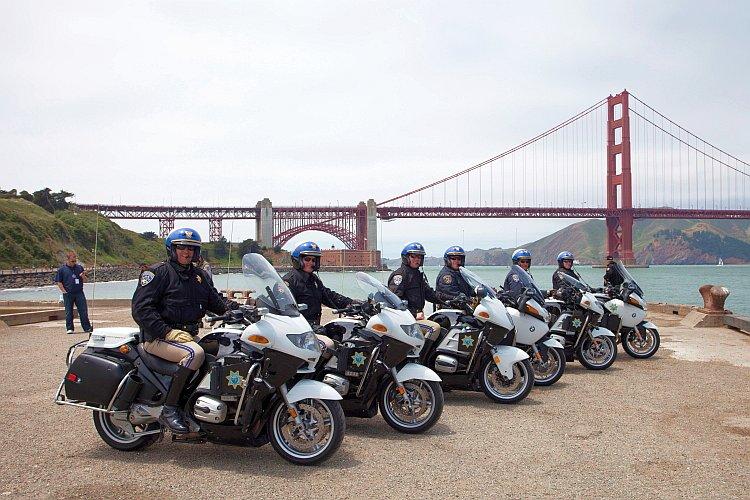 The California Highway Patrol at Torpedo Wharf. (Deborah Yun/The Epoch Times)