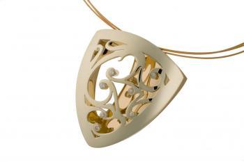 <a href="https://www.theepochtimes.com/assets/uploads/2015/07/Erays_medium.jpg"><img src="https://www.theepochtimes.com/assets/uploads/2015/07/Erays_medium.jpg" alt="Nick Hansman's design, 'Erays' a rose and white gold reversible pendant inlaid with diamonds.  (Courtesy of The Village Goldsmith)" title="Nick Hansman's design, 'Erays' a rose and white gold reversible pendant inlaid with diamonds.  (Courtesy of The Village Goldsmith)" width="320" class="size-medium wp-image-89422"/></a>