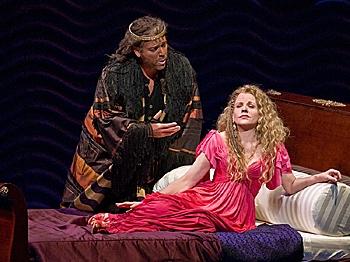 UNUSUAL LOVE STORY: Thomas Hampson as Athanaël and Renée Fleming stars as the title character in Massenet's 'Thaïs.' (Ken Howard/Metropolitan Opera)