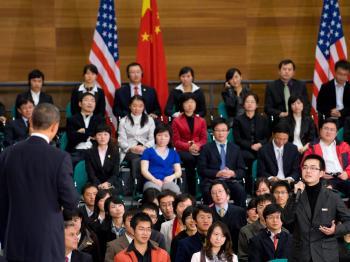 <a href="https://www.theepochtimes.com/assets/uploads/2015/07/obama-students_medium.jpg"><img src="https://www.theepochtimes.com/assets/uploads/2015/07/obama-students_medium.jpg" alt="A student asks U.S. President Barack Obama (L) a question during a town hall meeting at the Museum of Science and Technology in Shanghai, on Nov. 16.  (Saul Loeb/AFP/Getty Images)" title="A student asks U.S. President Barack Obama (L) a question during a town hall meeting at the Museum of Science and Technology in Shanghai, on Nov. 16.  (Saul Loeb/AFP/Getty Images)" width="320" class="size-medium wp-image-95717"/></a>