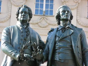 <a href="https://www.theepochtimes.com/assets/uploads/2015/07/weimarPhoto1_medium.jpg"><img src="https://www.theepochtimes.com/assets/uploads/2015/07/weimarPhoto1_medium.jpg" alt="The two writer friends, Johann Wolfgang von Goethe and Friedrich von Schiller. The monument was dedicated in 1857. (Joachim Frank)" title="The two writer friends, Johann Wolfgang von Goethe and Friedrich von Schiller. The monument was dedicated in 1857. (Joachim Frank)" width="320" class="size-medium wp-image-75541"/></a>