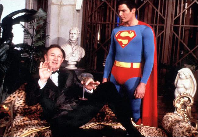 Lex Luthor (Gene Hackman) and Superman (Christopher Reeve) in the blockbuster, "Superman." (Dovemead Films)