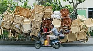 A truck loaded with rattan chairs (AFP/Getty Images)