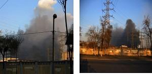 The view outside the wall of Jilin power plant when the accident happened. It is about 0.6 miles away from the accident. (The Epoch Times)
