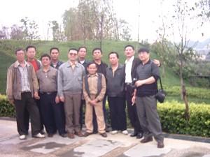 Democratic activists in Guizhou celebrate Chen Xi's release on May 26, 2005. Chen is shown on the front row, third from the left. (Photo provided by Mr. Huang Yanming)