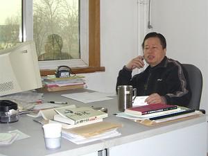 Gao Zhisheng in his office on January 18 (The Epoch Times)
