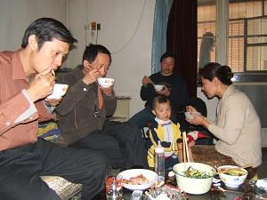 The Gao family at Liu Jingsheng's home.  (The Epoch Times)