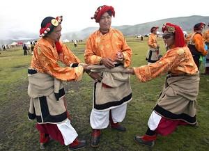 Clothing of young Tibetan men at a festival in Litang County (Liu Jin/AFP/Getty Images)