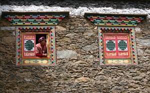 Windows of a traditional Tibetan house. (Getty Images)