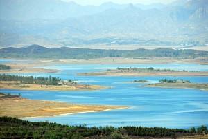 In Miyun Reservoir, the water is drying up. (The Epoch Times)