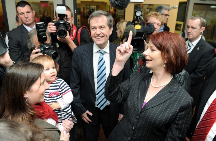 <a><img src="https://www.theepochtimes.com/assets/uploads/2015/09/103146744.jpg" alt="Julia Gillard (R) and Bill Shorten (C) in Melbourne on July 29. Shorten is married to the daughter of Governor-General Quentin Bryce who has the power to choose Australia's next prime minister following the Federal Election stalemate. (WILLIAM WEST/AFP/Getty Images)" title="Julia Gillard (R) and Bill Shorten (C) in Melbourne on July 29. Shorten is married to the daughter of Governor-General Quentin Bryce who has the power to choose Australia's next prime minister following the Federal Election stalemate. (WILLIAM WEST/AFP/Getty Images)" width="320" class="size-medium wp-image-1815794"/></a>