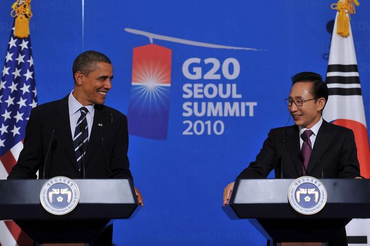 <a><img src="https://www.theepochtimes.com/assets/uploads/2015/09/106730474.jpg" alt="G-20 SUMMIT: U.S. President Barack Obama and South Korean President Lee Myung-bak attend a joint press conference after their summit meeting on Nov. 11 in Seoul, South Korea. (South Korean Presidential House via Getty Images)" title="G-20 SUMMIT: U.S. President Barack Obama and South Korean President Lee Myung-bak attend a joint press conference after their summit meeting on Nov. 11 in Seoul, South Korea. (South Korean Presidential House via Getty Images)" width="320" class="size-medium wp-image-1812233"/></a>