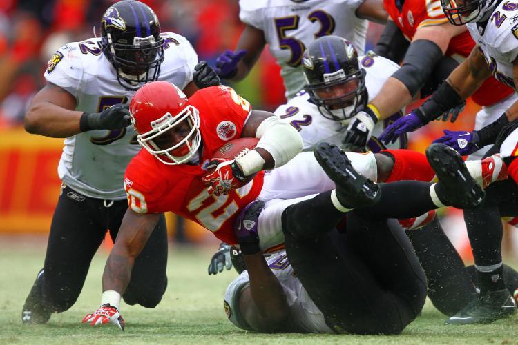 <a><img src="https://www.theepochtimes.com/assets/uploads/2015/09/107948052.jpg" alt="Running back Thomas Jones #20 of the Kansas City Chiefs is tackled by the Baltimore Ravens during their 2011 AFC wild card playoff game at Arrowhead Stadium on January 9, 2011 in Kansas City, Missouri. (Dilip Vishwanat/Getty Images)" title="Running back Thomas Jones #20 of the Kansas City Chiefs is tackled by the Baltimore Ravens during their 2011 AFC wild card playoff game at Arrowhead Stadium on January 9, 2011 in Kansas City, Missouri. (Dilip Vishwanat/Getty Images)" width="320" class="size-medium wp-image-1809911"/></a>