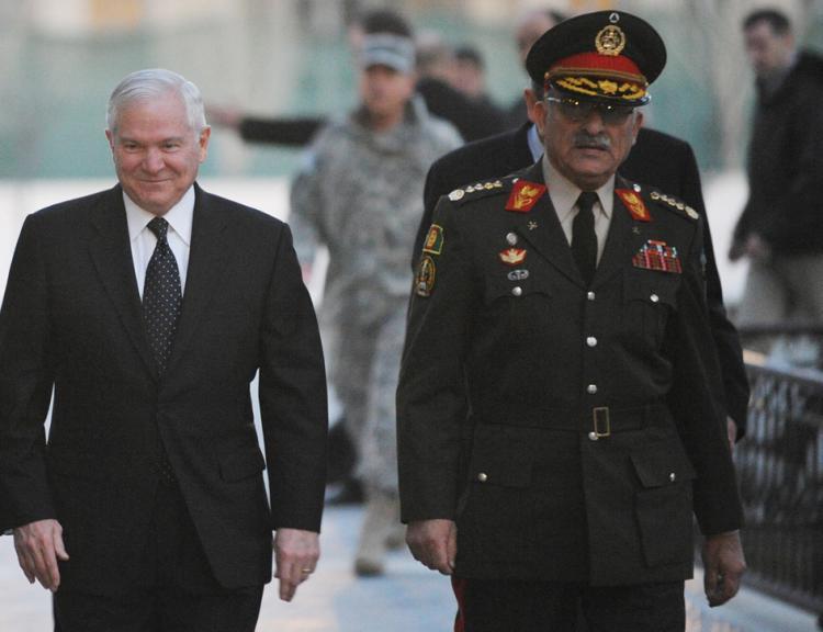 <a><img src="https://www.theepochtimes.com/assets/uploads/2015/09/109826767.jpg" alt="AFGHAN VISIT: Defense Secretary Robert Gates (L) is escorted by Chief of Staff of the Afghan Defense Ministry Lt. Gen. Shir Mohammad Karimi as he arrives for meetings with Afghan President Hamid Karzai Mar. 7 at the presidential palace in Kabul. Gates is making his 13th visit to Afghanistan to meet with troops on the ground and with Afghan leaders.  (Mandel Ngan/Getty Images )" title="AFGHAN VISIT: Defense Secretary Robert Gates (L) is escorted by Chief of Staff of the Afghan Defense Ministry Lt. Gen. Shir Mohammad Karimi as he arrives for meetings with Afghan President Hamid Karzai Mar. 7 at the presidential palace in Kabul. Gates is making his 13th visit to Afghanistan to meet with troops on the ground and with Afghan leaders.  (Mandel Ngan/Getty Images )" width="320" class="size-medium wp-image-1807155"/></a>