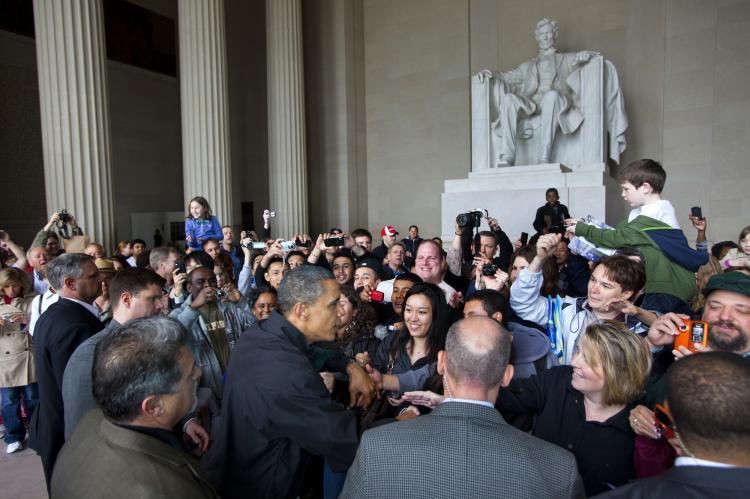 <a><img src="https://www.theepochtimes.com/assets/uploads/2015/09/111933834.jpg" alt="SIGH OF RELIEF: President Barack Obama shakes the hands of tourists visiting the Lincoln Memorial during a surprise visit a day after budget negotiations with Congress prevented a government shutdown April 9.  (Jim Lo Scalzo-Pool/Getty Images)" title="SIGH OF RELIEF: President Barack Obama shakes the hands of tourists visiting the Lincoln Memorial during a surprise visit a day after budget negotiations with Congress prevented a government shutdown April 9.  (Jim Lo Scalzo-Pool/Getty Images)" width="320" class="size-medium wp-image-1805688"/></a>