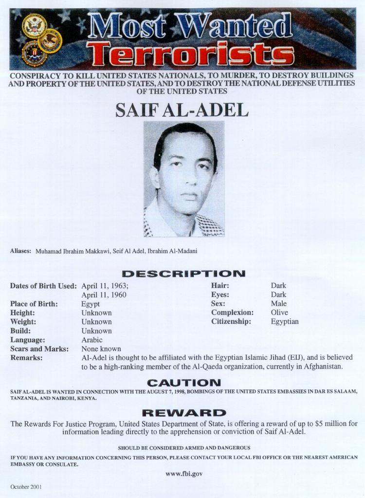 <a><img src="https://www.theepochtimes.com/assets/uploads/2015/09/1171594.jpg" alt="'Most Wanted Terrorist' poster of Saif Al-Adel released by the FBI in 2001. Saif Al-Adel, has stepped up as Al-Qaeda's interim head, according to unconfirmed reports.  (Photo Courtesy of FBI/Getty Images)" title="'Most Wanted Terrorist' poster of Saif Al-Adel released by the FBI in 2001. Saif Al-Adel, has stepped up as Al-Qaeda's interim head, according to unconfirmed reports.  (Photo Courtesy of FBI/Getty Images)" width="320" class="size-medium wp-image-1803884"/></a>