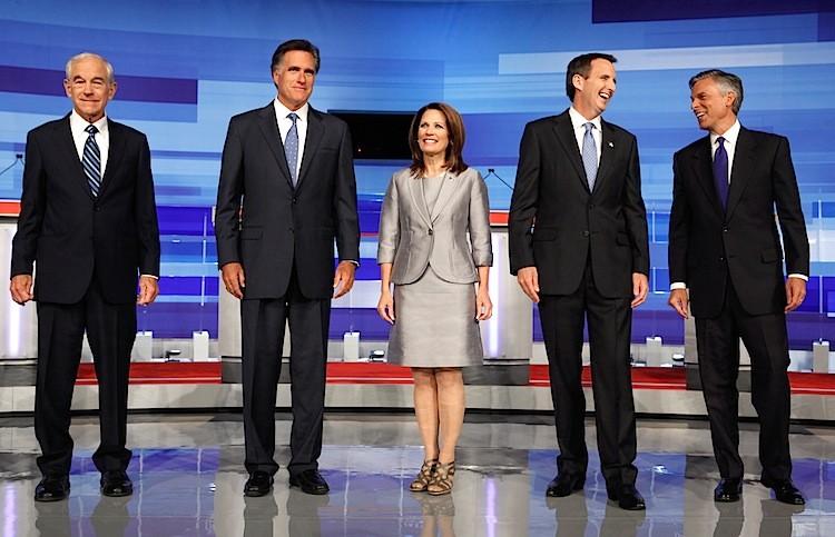 <a><img src="https://www.theepochtimes.com/assets/uploads/2015/09/120874085.jpg" alt="Republican presidential candidates (L-R) former Rep. Ron Paul (R-TX), former Massachusetts Governor Mitt Romney, Rep. Michele Bachmann (R-MN), former Minnesota Governor Tim Pawlenty and former Utah Governor Jon Huntsman take the stage for a debate in the Stephens Auditorium at Iowa State University August 11, in Ames, Iowa. (Chip Somodevilla/Getty Images)" title="Republican presidential candidates (L-R) former Rep. Ron Paul (R-TX), former Massachusetts Governor Mitt Romney, Rep. Michele Bachmann (R-MN), former Minnesota Governor Tim Pawlenty and former Utah Governor Jon Huntsman take the stage for a debate in the Stephens Auditorium at Iowa State University August 11, in Ames, Iowa. (Chip Somodevilla/Getty Images)" width="575" class="size-medium wp-image-1799411"/></a>