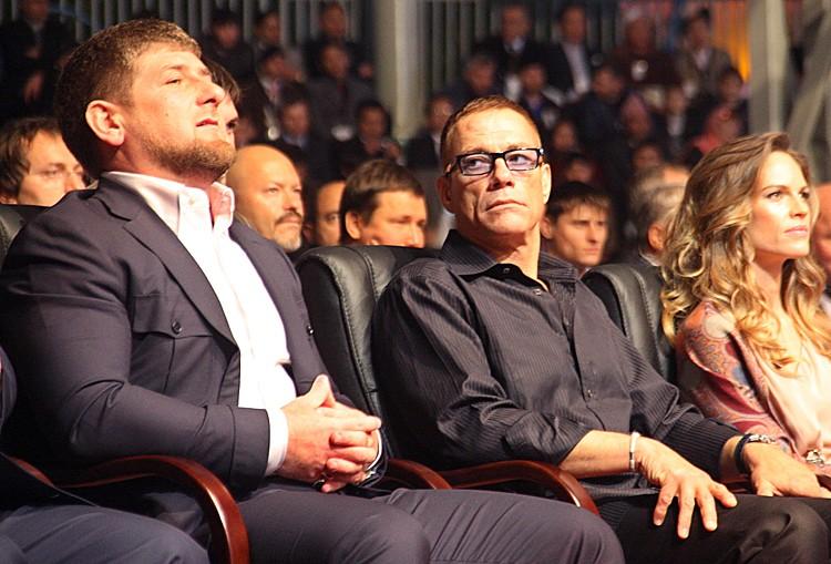 <a><img src="https://www.theepochtimes.com/assets/uploads/2015/09/128066459.jpg" alt="Belgian actor Jean-Claude Van Damme (C) looks at Chechen leader Ramzan Kadyrov (R) as they watch, with Hilary Swank (R), a performance in Grozny late on October 5, 2011. Chechen strongman Ramzan Kadyrov turned 35 today with congratulatory calls from Russia's ruling duo and Hollywood stars attending grandiose celebrations in the Caucasus republic. (STR/AFP/Getty Images)" title="Belgian actor Jean-Claude Van Damme (C) looks at Chechen leader Ramzan Kadyrov (R) as they watch, with Hilary Swank (R), a performance in Grozny late on October 5, 2011. Chechen strongman Ramzan Kadyrov turned 35 today with congratulatory calls from Russia's ruling duo and Hollywood stars attending grandiose celebrations in the Caucasus republic. (STR/AFP/Getty Images)" width="320" class="size-medium wp-image-1796321"/></a>