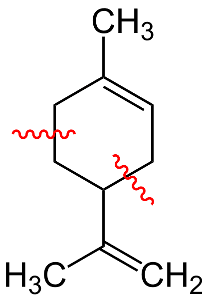 Limonene structural formula (Jü/wikimedia, CC BY-SA 4.0)