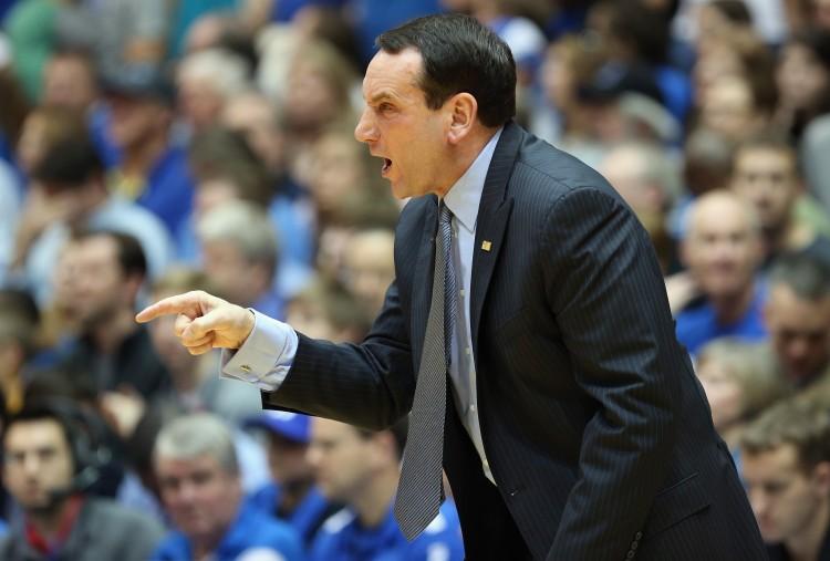 <a><img class="size-large wp-image-1769956" src="https://www.theepochtimes.com/assets/uploads/2015/09/162525763.jpg" alt="Mike Krzyzewski of the Duke Blue Devils reacts during their game against the Boston College Eagles at Cameron Indoor Stadium on Feb. 24, 2013 in Durham, North Carolina. (Streeter Lecka/Getty Images)" width="590" height="399"/></a>