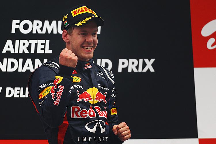 <a><img class="size-full wp-image-1775199" src="https://www.theepochtimes.com/assets/uploads/2015/09/1WebVettelHoriz154871710.jpg" alt="Sebastian Vettel of Red Bull Racing celebrates on the podium after winning the Indian Formula One Grand Prix at Buddh International Circuit. (Paul Gilham/Getty Images)" width="750" height="500"/></a>