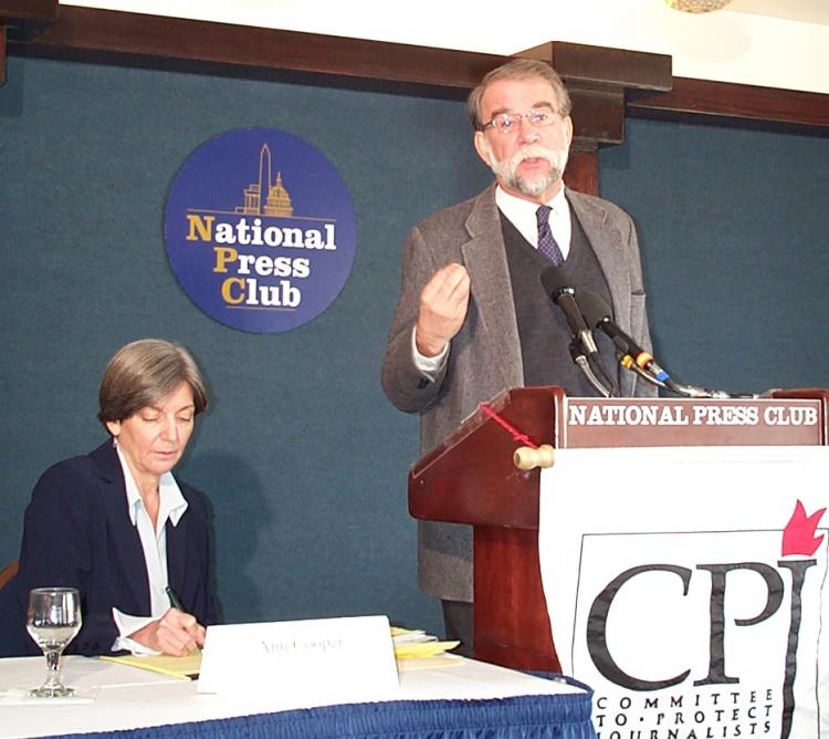 <a><img src="https://www.theepochtimes.com/assets/uploads/2015/09/2006-2-19-cpj.jpg" alt="A BAD YEAR FOR JOURNALISTS: Bob Dietz (right), the newly appointed Asia Program Coordinator of the Committee to Protect Journalists (CPJ) speaks at the press conference at National Press Club in Washington DC, Tuesday, February 14, 2006 (Left: Anne Cooper (Terri Wu/The Epoch Times)" title="A BAD YEAR FOR JOURNALISTS: Bob Dietz (right), the newly appointed Asia Program Coordinator of the Committee to Protect Journalists (CPJ) speaks at the press conference at National Press Club in Washington DC, Tuesday, February 14, 2006 (Left: Anne Cooper (Terri Wu/The Epoch Times)" width="320" class="size-medium wp-image-1835220"/></a>