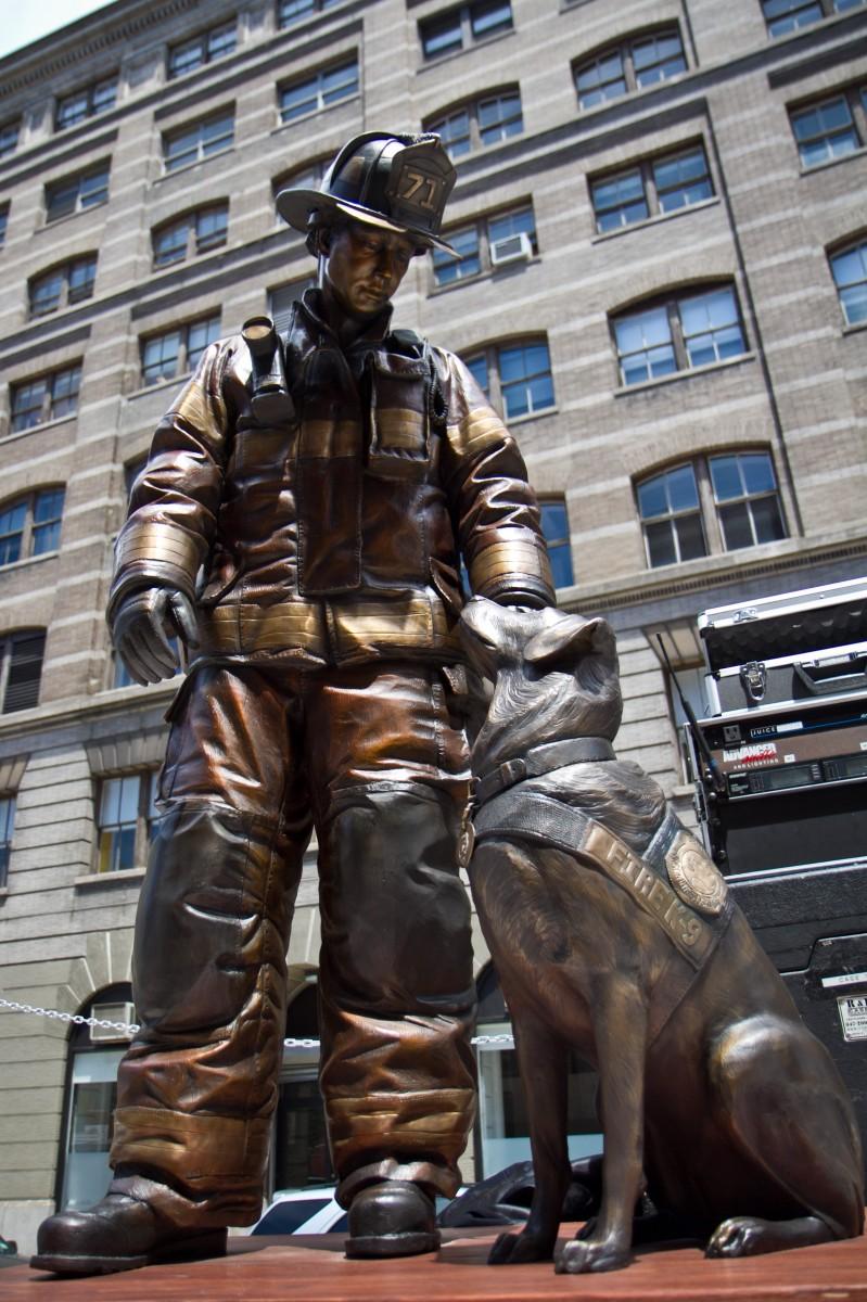 <a><img class="wp-image-1785622" title="20120626_Fire dog monument_Chasteen_IMG_8120" src="https://www.theepochtimes.com/assets/uploads/2015/09/20120626_Fire-dog-monument_Chasteen_IMG_8120.jpg" alt="America's first national fire dog monument called "From Ashes to Answers" was unveiled in New York City on Wednesday, June 27, in front of the NYC Fire Museum. The monument, which is 7 feet tall and weighs 450 pounds, was sculpted by 22-year-old Colorado firefighter Austin Weishel and is close to ending its 12 city cross-country tour that started in Denver. The final stop on the tour will be Washington D.C. which will be the monument's permanent resting place. (Benjamin Chasteen/The Epoch Times)" width="393" height="590"/></a>