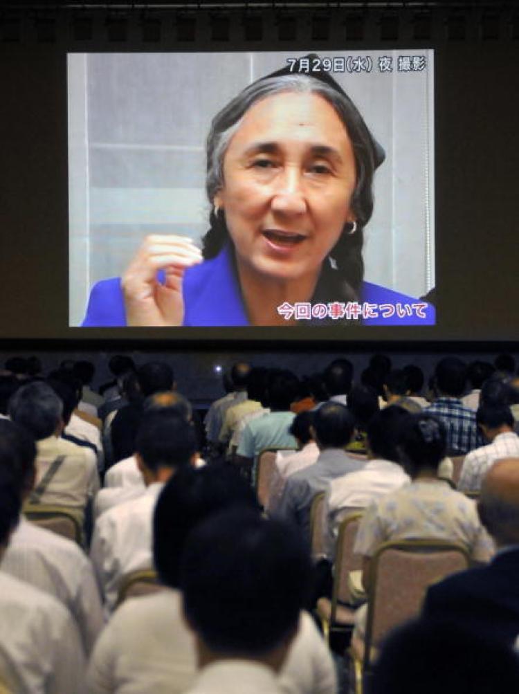 <a><img src="https://www.theepochtimes.com/assets/uploads/2015/09/89513949.jpg" alt="Exiled Uighur leader Rebiya Kadeer speaks in a video message prior to leaving Japan for the US, at a meeting in Tokyo on July 30, 2009. (Yoshikazu Tsuno/AFP/Getty Images)" title="Exiled Uighur leader Rebiya Kadeer speaks in a video message prior to leaving Japan for the US, at a meeting in Tokyo on July 30, 2009. (Yoshikazu Tsuno/AFP/Getty Images)" width="320" class="size-medium wp-image-1827013"/></a>