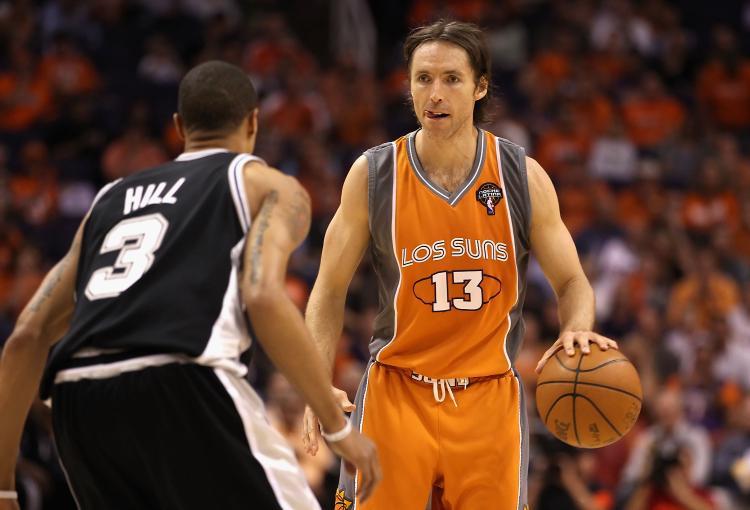 <a><img src="https://www.theepochtimes.com/assets/uploads/2015/09/98873502.jpg" alt="Steve Nash of the Phoenix Suns moves the ball upcourt the 2010 NBA Playoffs on May 5, 2010 in Phoenix, Arizona. The team is wearing 'Los Suns' jerseys on Cinco de Mayo in response to the anti-immigration law recently passed in Arizona. (Christian Petersen/Getty Images)" title="Steve Nash of the Phoenix Suns moves the ball upcourt the 2010 NBA Playoffs on May 5, 2010 in Phoenix, Arizona. The team is wearing 'Los Suns' jerseys on Cinco de Mayo in response to the anti-immigration law recently passed in Arizona. (Christian Petersen/Getty Images)" width="320" class="size-medium wp-image-1820238"/></a>