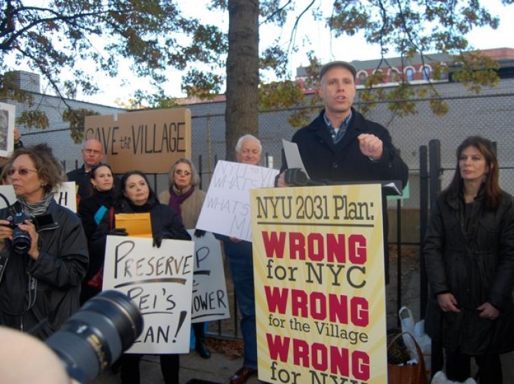 <a><img class="size-medium wp-image-1812476" title="Andrew Berman, executive director of Greenwich Village Society for Historic Preservation, led a rally on Sunday to oppose NYU's plan to build a 40-story hotel and residential tower on Bleeker Street. (Catherine Yang/The Epoch Times)" src="https://www.theepochtimes.com/assets/uploads/2015/09/DSC_0333.jpg" alt="Andrew Berman, executive director of Greenwich Village Society for Historic Preservation, led a rally on Sunday to oppose NYU's plan to build a 40-story hotel and residential tower on Bleeker Street. (Catherine Yang/The Epoch Times)" width="320"/></a>